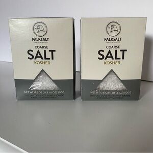 FALKSALT Course Kosher Salt 2 Boxes 17.6 Oz Each Box All Natural New Rock Salt